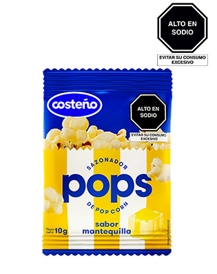 Sazonador Costeño Pops Sabor Mantequilla sachet 10 g